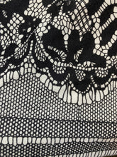 Load image into Gallery viewer, Lavina Dress Womens 44 Black White Lace Lined Flower Boho Bodycon Shift Ladies