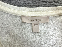Load image into Gallery viewer, Garnet Hill Shirt Womens Large Off White Oversized Linen Blend V-Neck Blouse