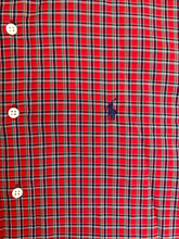 Load image into Gallery viewer, Ralph Lauren Shirt Adult Large Red Plaid Button Up Blake Blue Pony Casual Mens