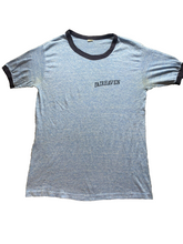 Load image into Gallery viewer, VTG Fairhaven Shirt Adult Small Blue Single Stitch Ringer Spell Out 80s Mens