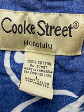 Load image into Gallery viewer, Cooke Street Shirt Adult Large Blue White AOP Flower Honolulu Hawaiian Aloha Men