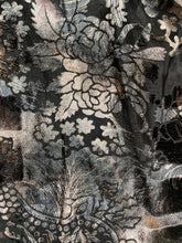 Load image into Gallery viewer, Catherines Shirt Womens 1XWP Black Velvet AOP Floral Boho Nylon Spandex Petite