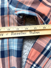 Load image into Gallery viewer, Lauren Ralph Lauren Shirt Womens Medium Peach Teal Button Up Flannel Plaid Lady