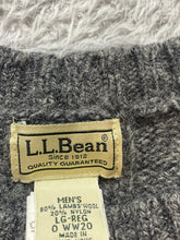 Load image into Gallery viewer, LL Bean Sweater Adult Large Gray Cable Knit Lambs Wool Nylon Outerwear Mens