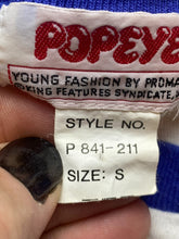 Load image into Gallery viewer, Vintage Popeye Shirt Youth Small White Single Stitch Zipper Accent Casual Boys