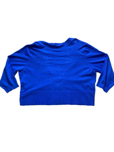 Load image into Gallery viewer, Ashley Stewart Sweater Womens 26 Blue Rayon Nylon Cropped Cardigan Zip Up Plus