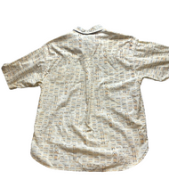 Load image into Gallery viewer, Sean John Shirt Adult Extra Large Beige AOP Spellout Logo Button Up Graffiti Men