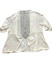 Load image into Gallery viewer, Torrid Sweater Womens 4 4X Ivory Open Front Cardigan Mesh Hippie Boho Nylon Plus