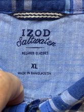 Load image into Gallery viewer, IZOD Shirt Adult Extra Large Blue Saltwater Relaxed Classics Button Up Mens