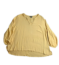 Load image into Gallery viewer, Lane Bryant Shirt Womens 22 Yellow Lagenlook Boho Tunic Blouse Plus Ladies