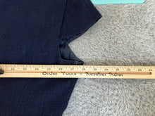 Load image into Gallery viewer, Karl Lagerfeld Dress Womens 8 Navy V-Neck Pearl Tweed Boho Lined Flared Paris