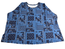 Load image into Gallery viewer, Woman Within Shirt Womens 34/36 4X Blue Black Butterflies Floral Whimsygoth Plus