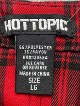 Load image into Gallery viewer, Hot Topic Skirt Womens Large Red Split Buckle Pleated Schoolgirl Y2K Goth Rayon