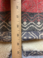 Load image into Gallery viewer, Me Jane Vest Womens Extra Large Navy Aztec Wool Blend Open Front Wrap Jacket