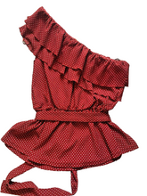 Load image into Gallery viewer, Anthropologie Maeve Shirt Womens Medium Ruffled Trim Belted One Shoulder Blouse