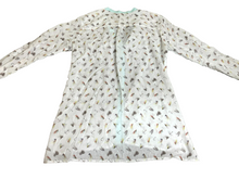 Load image into Gallery viewer, Orvis Shirt Womens 10 White AOP Fishing Lure Button Up Tunic Tencel Lightweight