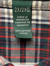 Load image into Gallery viewer, Lauren Ralph Lauren Shirt Womens 2X Red Brown Plaid Button Up Flannel Jeans Co.