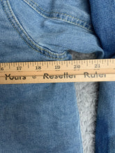 Load image into Gallery viewer, Dollhouse Jacket Adult Medium Blue Sherpa Lined Denim Button Up Collared Mens