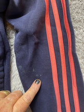 Load image into Gallery viewer, Adidas Sweatshirt Womens Large Navy Pink Three Stripes Hoodie Fleece Ladies