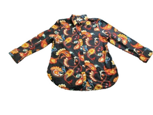 Load image into Gallery viewer, Chicos Shirt Womens 6 Extra Large Button Up Allover Print Paisley Spandex Ladies