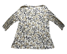 Load image into Gallery viewer, J Jill Shirt Womens Large Allover Print Leaf Floral Stretch Blouse Casual Ladies