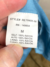 Load image into Gallery viewer, Sage The Label Jumpsuit Womens Medium Blue Tie Front Keep Her Wild Rayon NWT $98