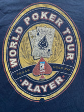 Load image into Gallery viewer, World Poker Tour Shirt Adult Extra Large Navy Blue Gambling Texas Cards WPT Mens