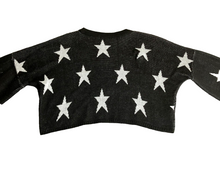 Load image into Gallery viewer, Nasty Gal Sweater Womens Small Oversized Black AOP Star Cropped Pullover Ladies