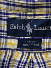 Load image into Gallery viewer, Ralph Lauren Shirt Adult Large Navy Yellow Plaid Creek Button Up Pocket Mens