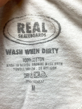 Load image into Gallery viewer, REAL Shirt Adult Medium White Wash When Dry Skateboard Streetwear Comix Mens