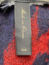 Load image into Gallery viewer, BCBGMaxazria Sweater Womens One Size Red Navy Across Cape Poncho Cozy 48" Ladies