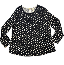 Load image into Gallery viewer, Chico's Shirt Womens 3 Black White Polkadots Rayon Nylon Flowy Blouse Zip Back