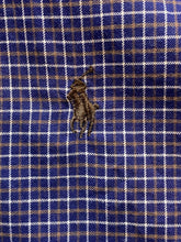Load image into Gallery viewer, Ralph Lauren Shirt Adult Large Navy Blue Classic Fit Button Up Flannel Cuffs Men