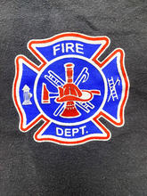Load image into Gallery viewer, Firefighter Dept Shirt Adult 2XL XXL Black Lightning Wolf Run With The Pack Mens
