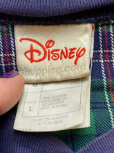 Load image into Gallery viewer, Goofy Shirt Adult Large Navy Henley Lined Plaid Thermal Grandpa Dad Disney Mens