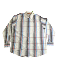 Load image into Gallery viewer, Enyce Clothing Co Shirt Adult 2XL White Black Blue Striped Button Up Casual Mens