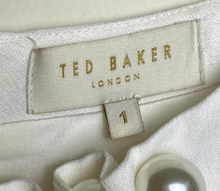 Load image into Gallery viewer, Ted Baker Dress Womens 1 Extra Small Floral Pearl Bodycon Midi White Pink