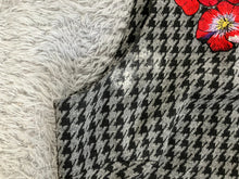 Load image into Gallery viewer, Tommy Hilfiger Dress Women 12 Medium Black Houndstooth Flower Tank Sheath Casual