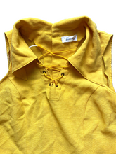 Load image into Gallery viewer, Tmima Shirt Womens Extra Small Sunflower Yellow Lace Up Buttons Slit Blouse