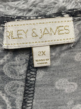 Load image into Gallery viewer, Riley & James Dress Womens 2X Black White AOP Paisley Floral Boho Rayon Spandex