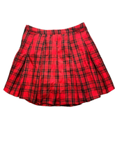 Load image into Gallery viewer, Hot Topic Skirt Womens Large Red Split Buckle Pleated Schoolgirl Y2K Goth Rayon
