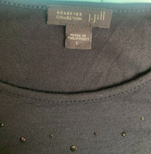 Load image into Gallery viewer, J Jill Shirt Womens Large Black Rhinestone Tunic Oversized Boxy Wearever Ladies