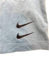Load image into Gallery viewer, Nike Shirt Womens Medium Slate Blue Double Swoosh Logo Center Cropped Pullover