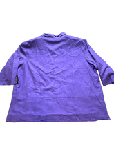 Load image into Gallery viewer, Vintage Cervelle Shirt Womens 3X Purple Embroidery Pure Silk Plus Ladies NWT