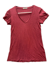 Load image into Gallery viewer, Marine Layer Shirt Womens Extra Small Burgundy V-Neck Solid Pullover Casual Lady