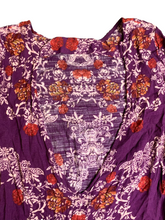 Load image into Gallery viewer, Free People Shirt Womens Extra Small Purple AOP Flower Smooth Talker Tunic Boho
