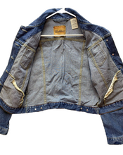 Load image into Gallery viewer, Levis Jacket Womens Small Blue Denim Trucker Jean Button Up Spandex Outdoor