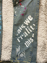 Load image into Gallery viewer, Boohoo Man Jeans Adult 32x30 Blue Denim Graffiti Button Fly Hip Hop Punk Y2K