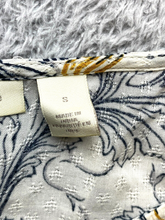 Load image into Gallery viewer, Anthropologie Hinge Dress Womens Small Navy Gold Hippie Peasant Boho Swing Flare