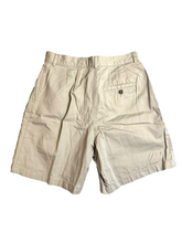 Load image into Gallery viewer, LL Bean Shorts Womens 8 (28x7) Tan Khaki Pleated High Waist Chino Casual Ladies